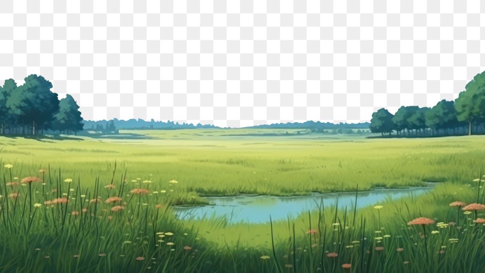 PNG Meadow landscape panoramic outdoors. AI generated Image by rawpixel.