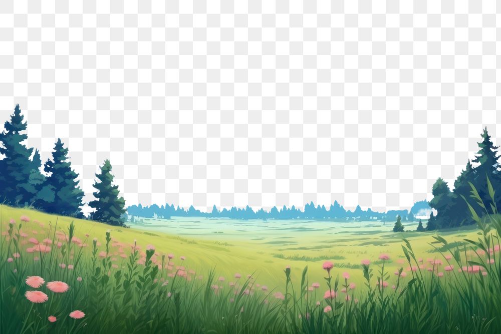 PNG Meadow landscape grassland outdoors. AI generated Image by rawpixel.