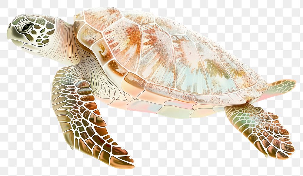 PNG Sea turtle reptile animal white background.