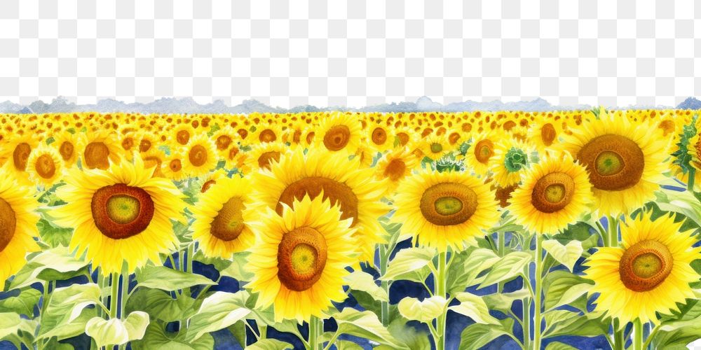 PNG  Sunflower flower field nature backgrounds outdoors.