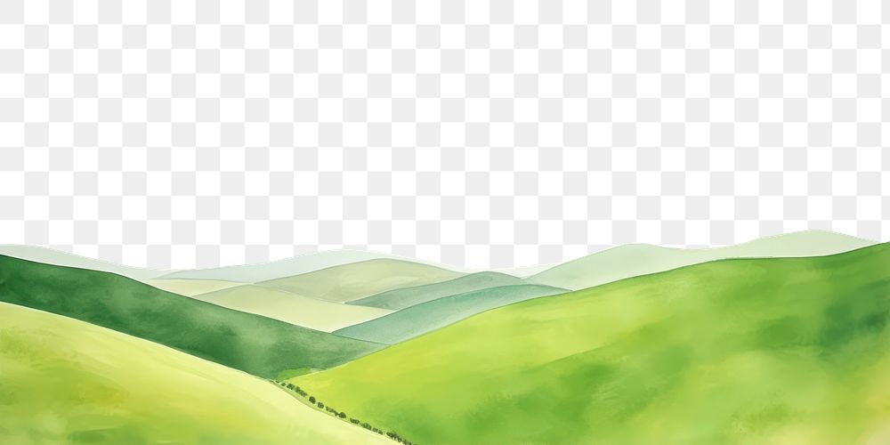PNG  Green rolling hills landscapes nature panoramic painting.