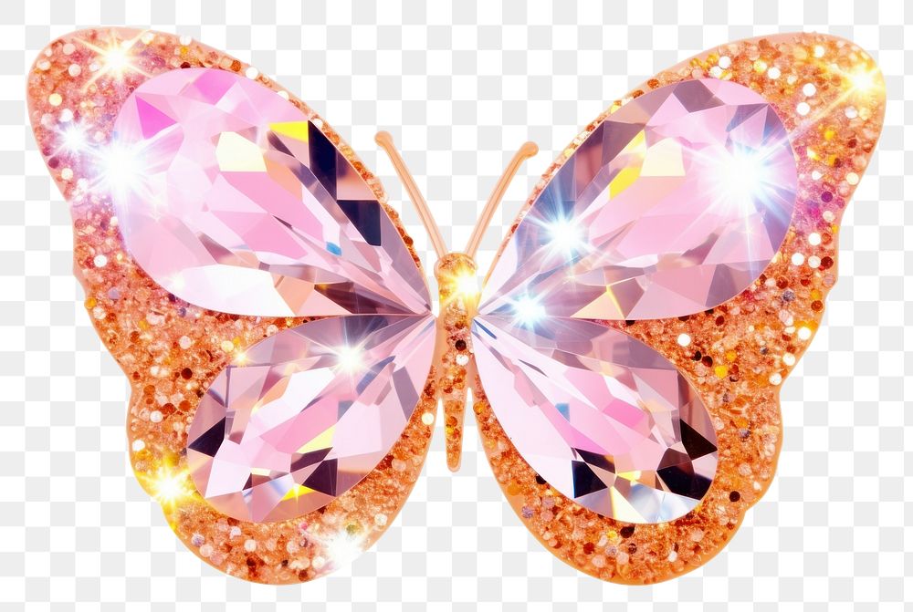PNG  Butterfly gemstone jewelry glitter. AI generated Image by rawpixel.