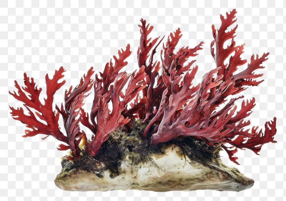 PNG  Red algae seaweed plant red.