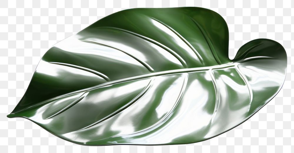 PNG Tropical leaf Chrome material plant white background xanthosoma.