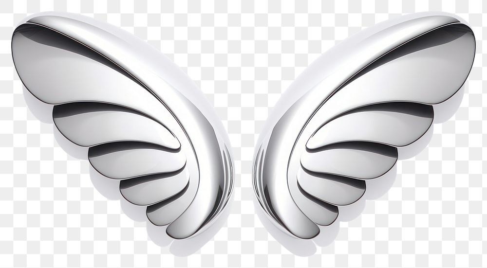 PNG Wings Chrome material silver shiny white.