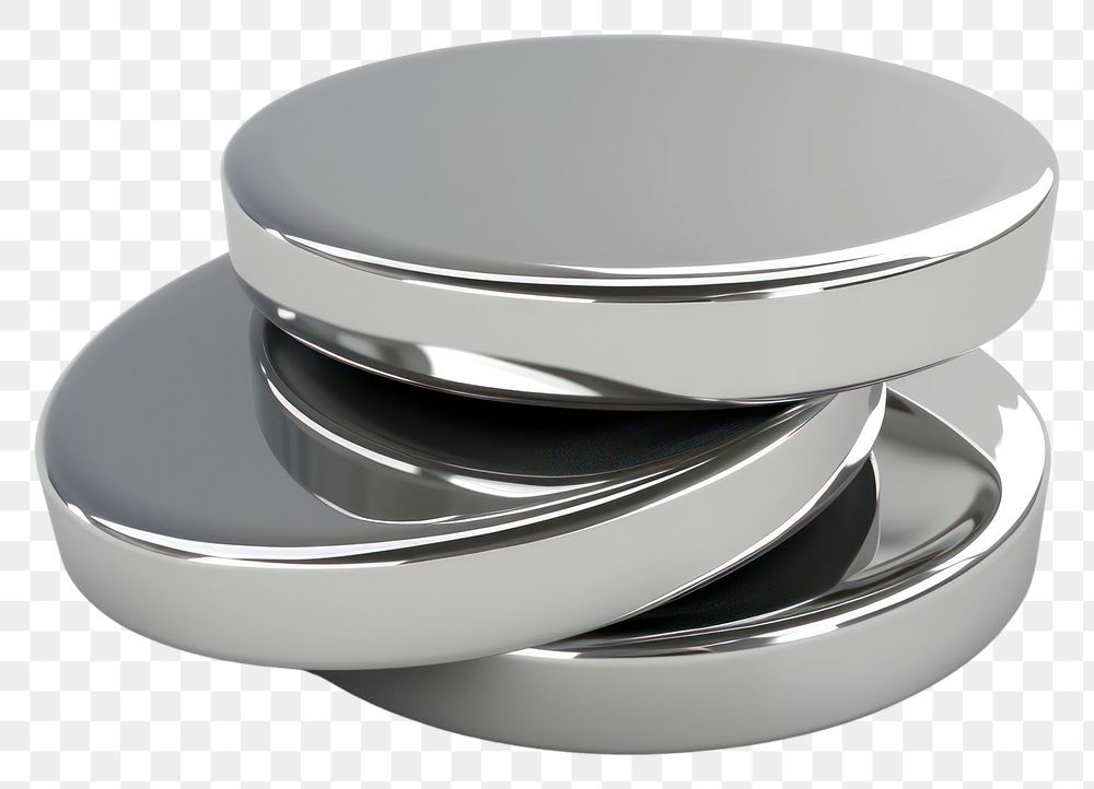 PNG Coin Chrome material silver platinum shiny.
