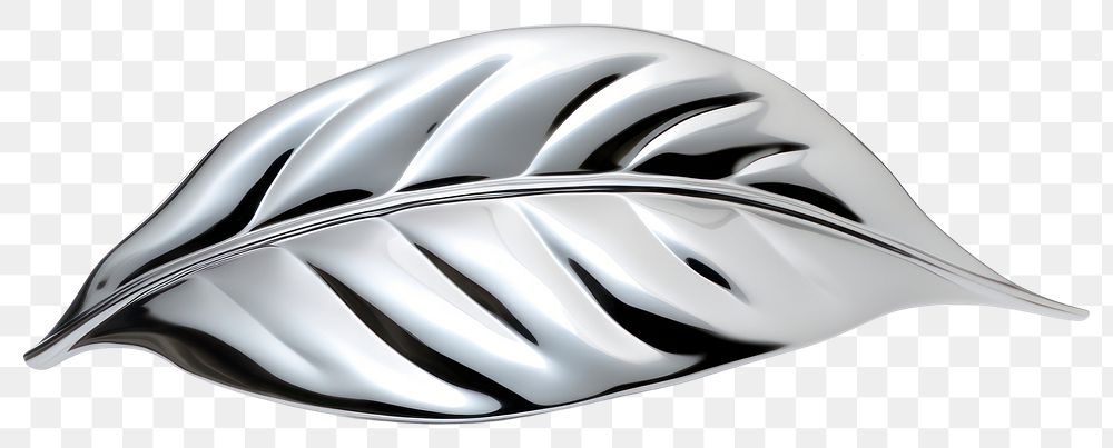 PNG Leaf Chrome material jewelry silver shiny.