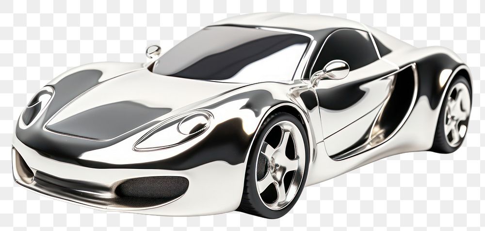 PNG Sport car Chrome material vehicle chrome silver.