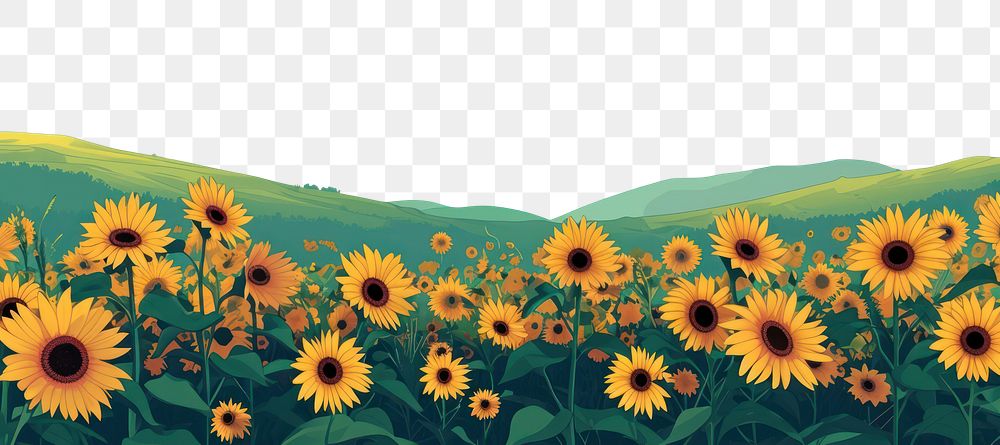PNG Sunflowers landscape backgrounds outdoors.