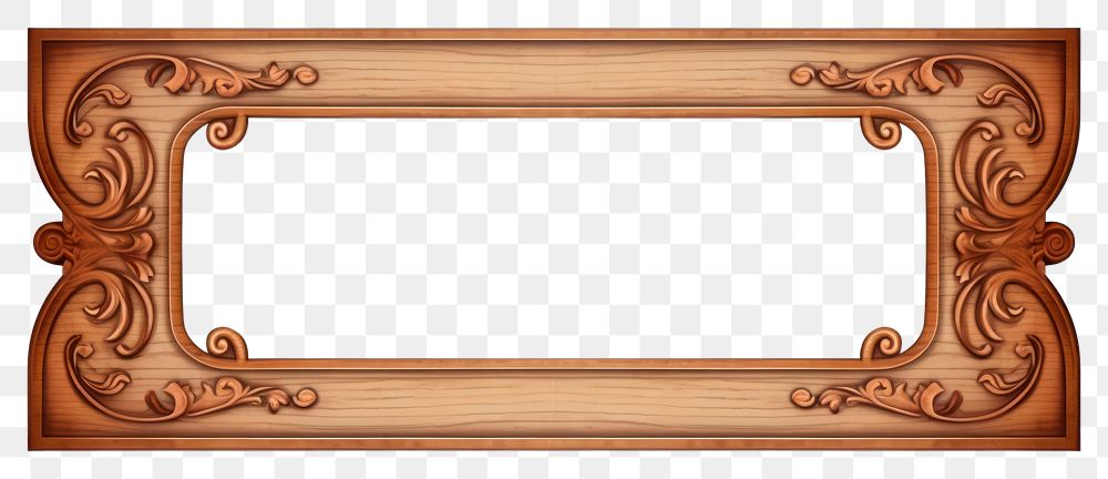 PNG  Wooden sign frame border vintage label wood furniture white background.