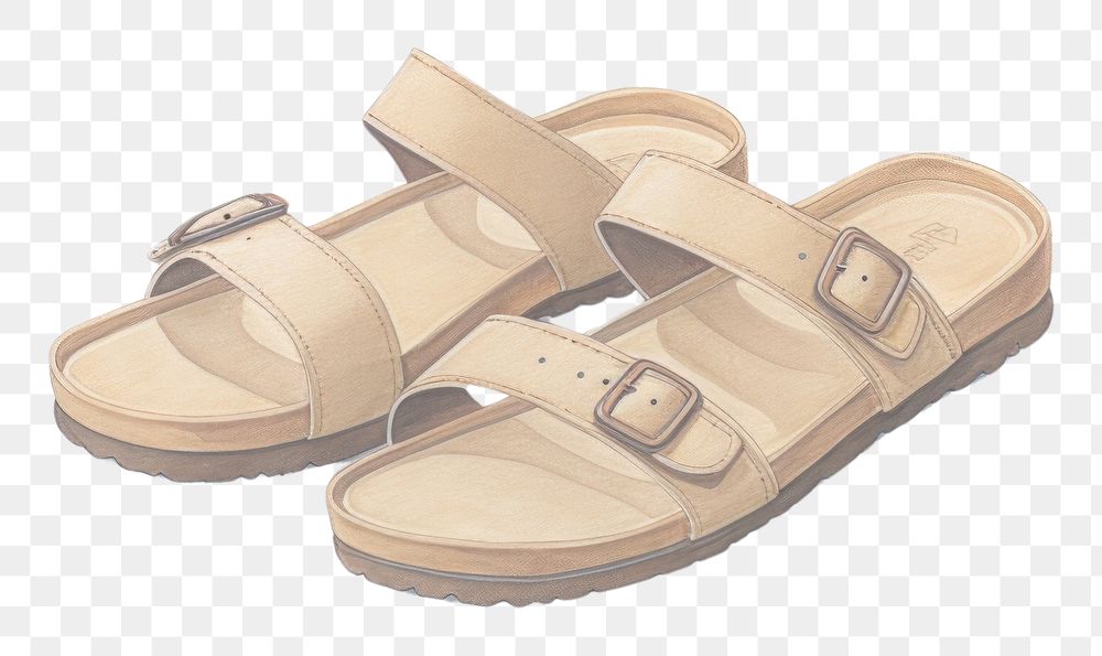 PNG  Sandals footwear shoe white background.