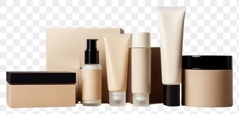 PNG Cosmetic package set cosmetics bottle container.