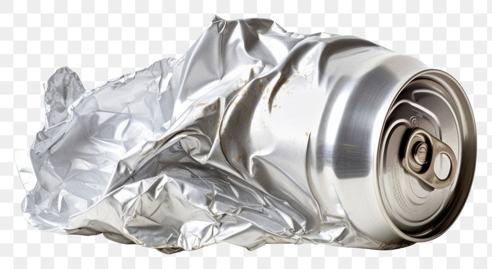PNG A Crumpled empty blank soda or beer can garbage crumpled white background aluminium.