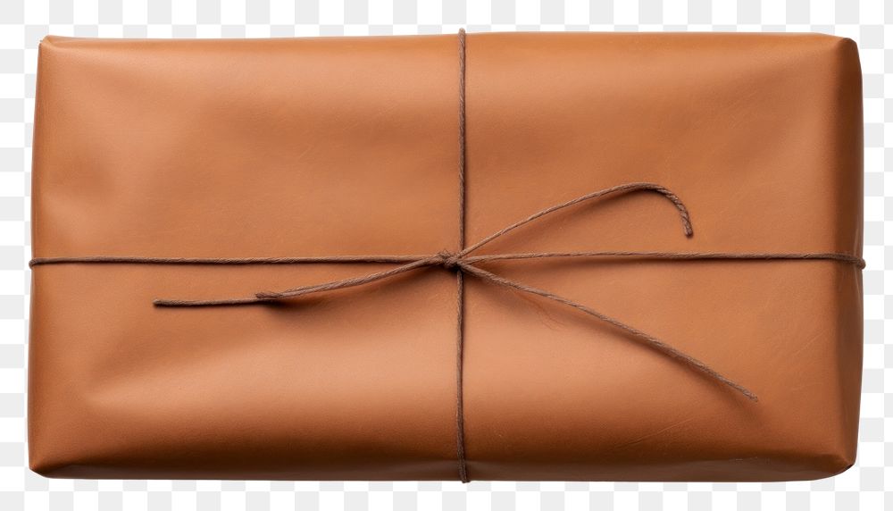 PNG A long Brown wrapped parcel brown gift box.