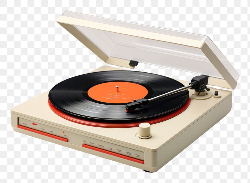 PNG Retro vinyl disc player electronics white background gramophone