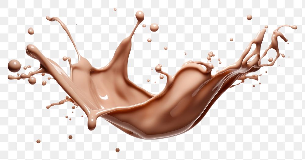 PNG  Chocolate milk refreshment splattered freshness.