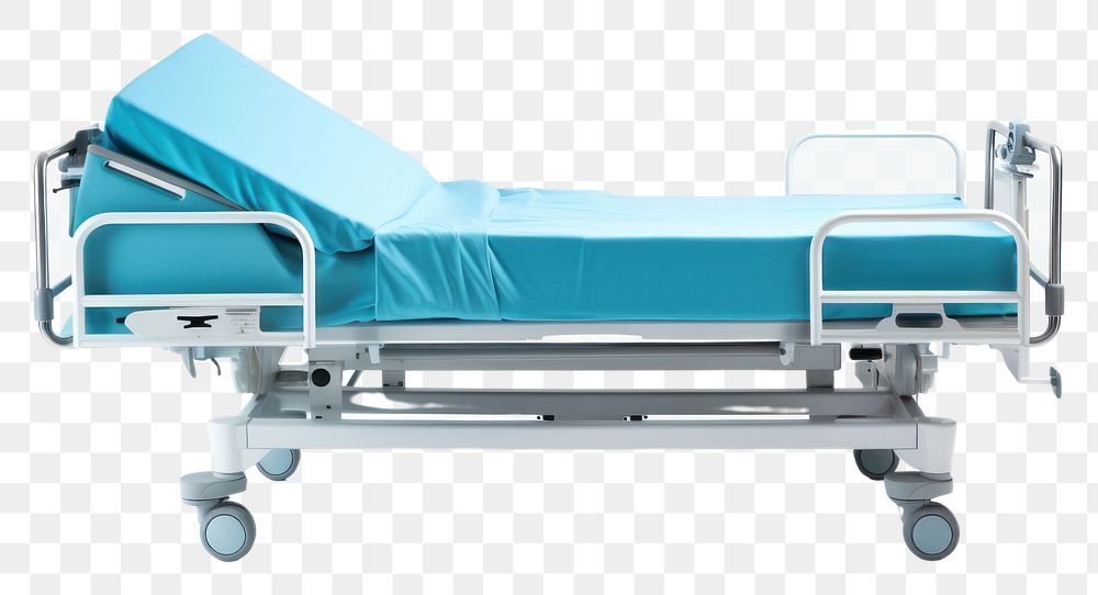 PNG Hospital bed stretcher furniture white background.