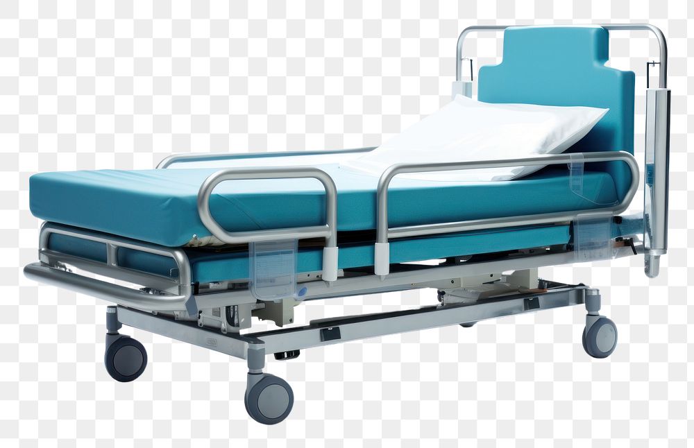PNG Hospital bed stretcher furniture white background.