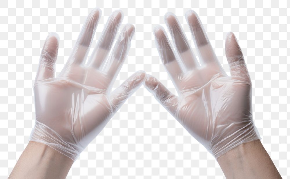 PNG Medical gloves finger white hand.
