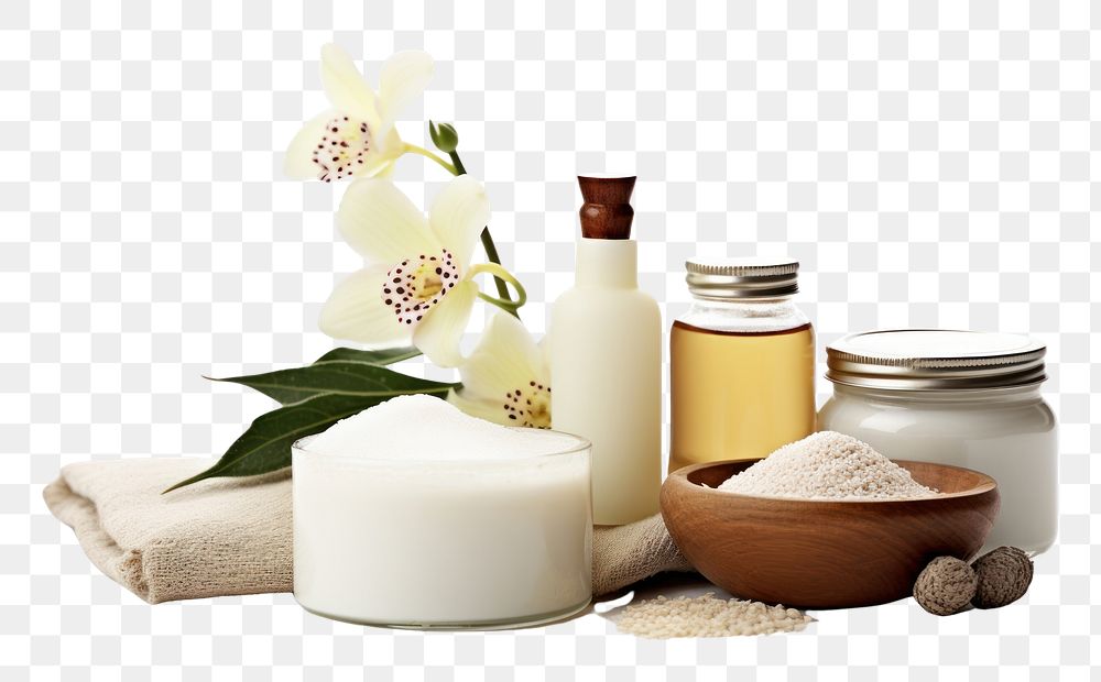 PNG Skincare spa flower plant white background.