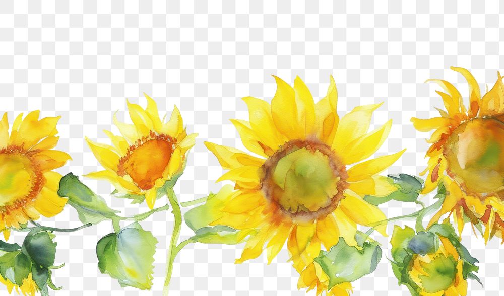 PNG  Sunflower nature plant white background.