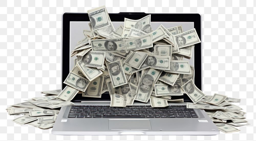 PNG Business laptop money computer.