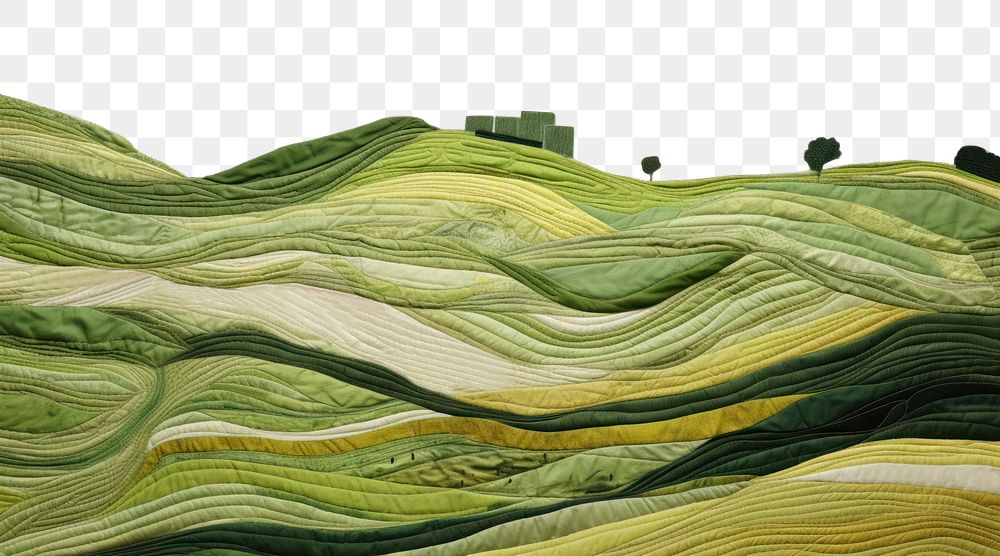 PNG  Green field agriculture landscape textile.