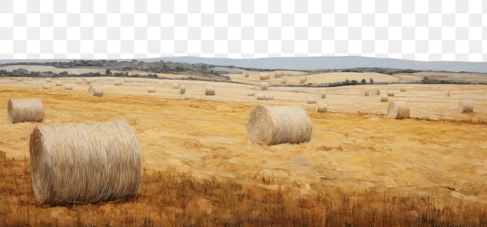 PNG  Hay bales landscape outdoors nature.