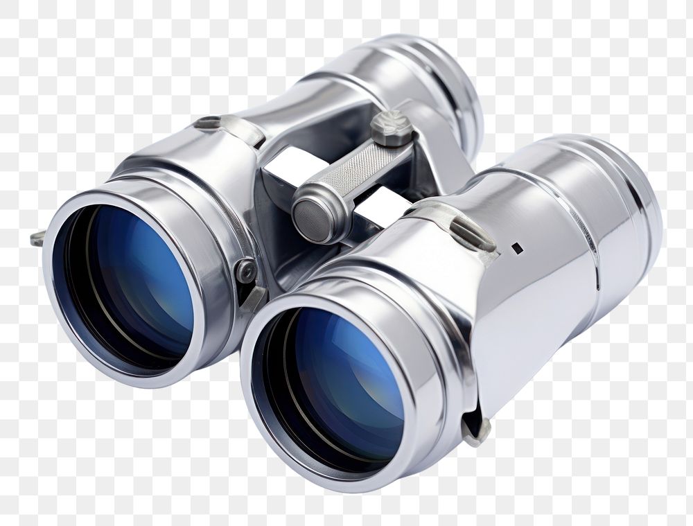 PNG Binocular binoculars silver white background.