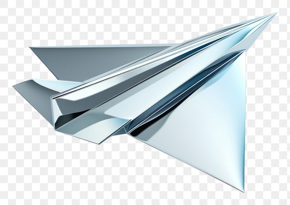 PNG Mini cute paper plane icon chrome material shape white white background.
