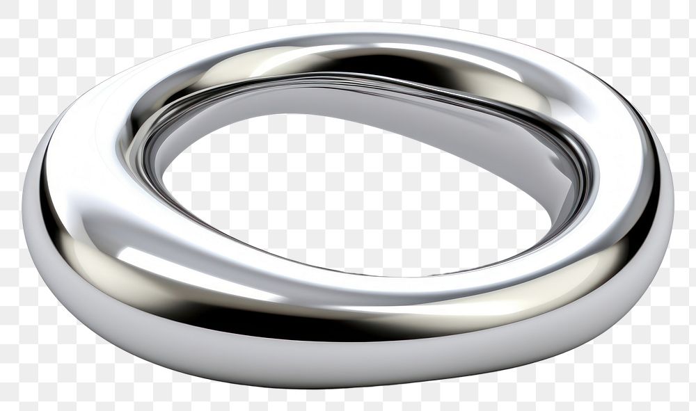 PNG Oval rings interlocked chrome material silver platinum jewelry.