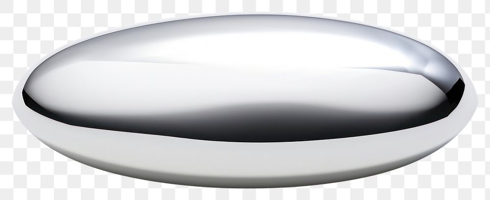 PNG Oval sharp edge chrome material silver shiny shape.