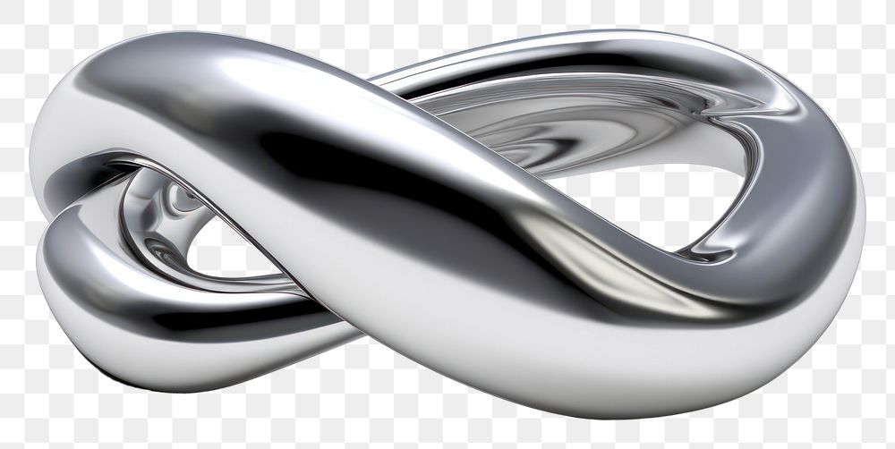 PNG Oval twisted chrome material silver platinum jewelry.