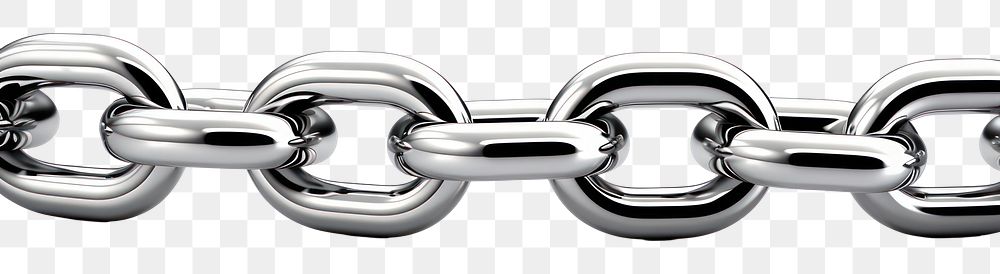 PNG Chain chrome silver shiny.