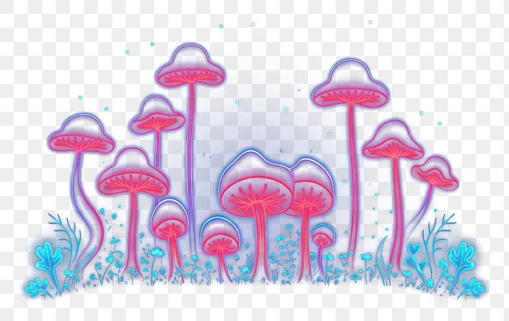 PNG  Mushroom border outdoors nature purple. AI generated Image by rawpixel.