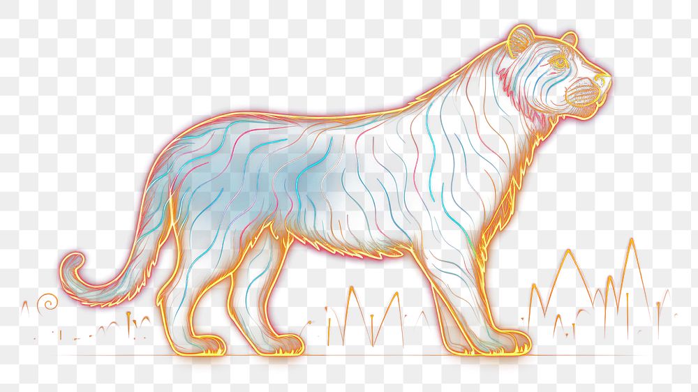 PNG Animal border wildlife mammal illuminated. AI generated Image by rawpixel.