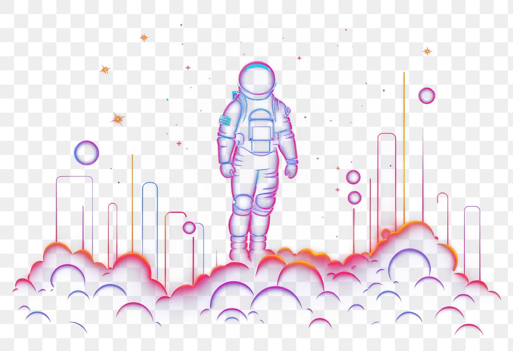 PNG Astronauts border purple light night. AI generated Image by rawpixel.