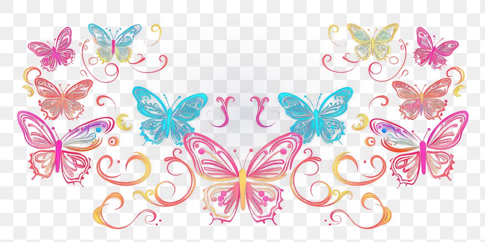 PNG Butterflies border pattern purple art. AI generated Image by rawpixel.
