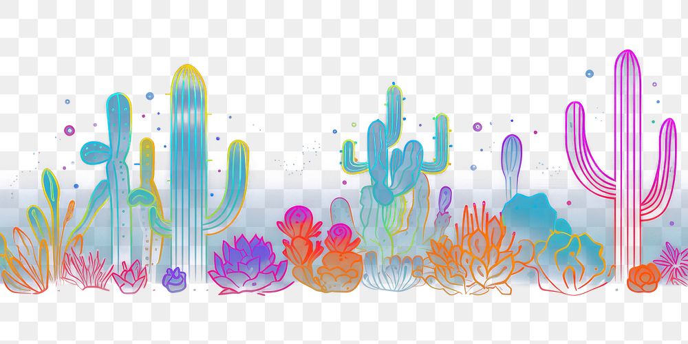 PNG  Cactuses border outdoors purple nature. AI generated Image by rawpixel.