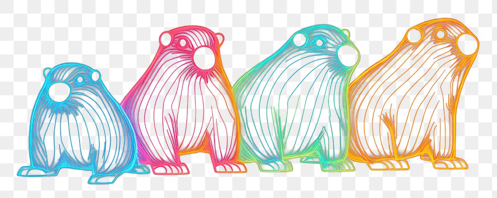 PNG Capybaras border neon animal light. AI generated Image by rawpixel.