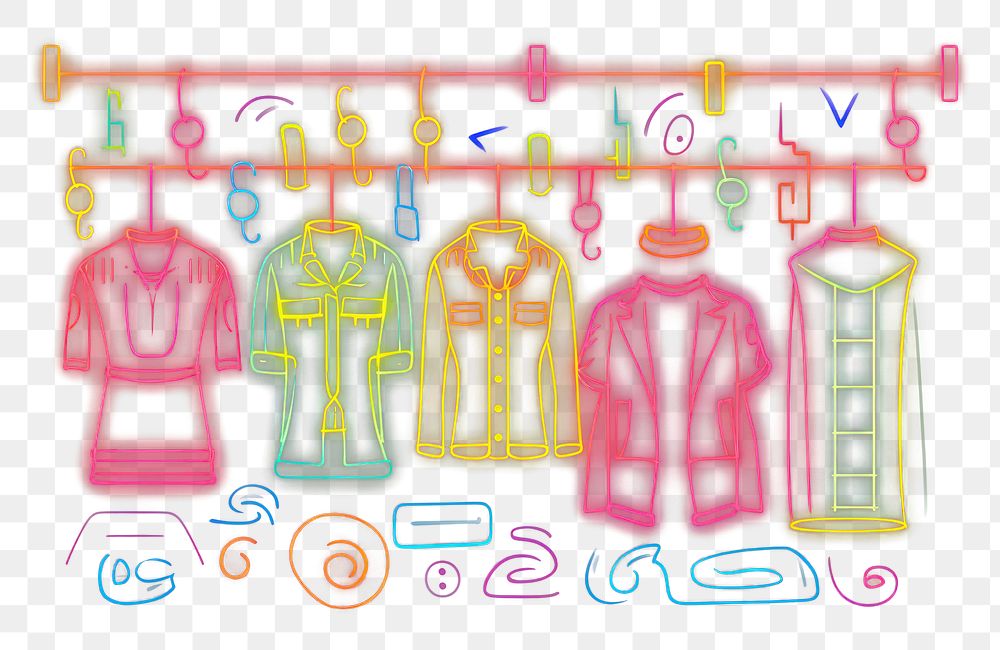 PNG  Clothes border neon line illuminated. AI generated Image by rawpixel.