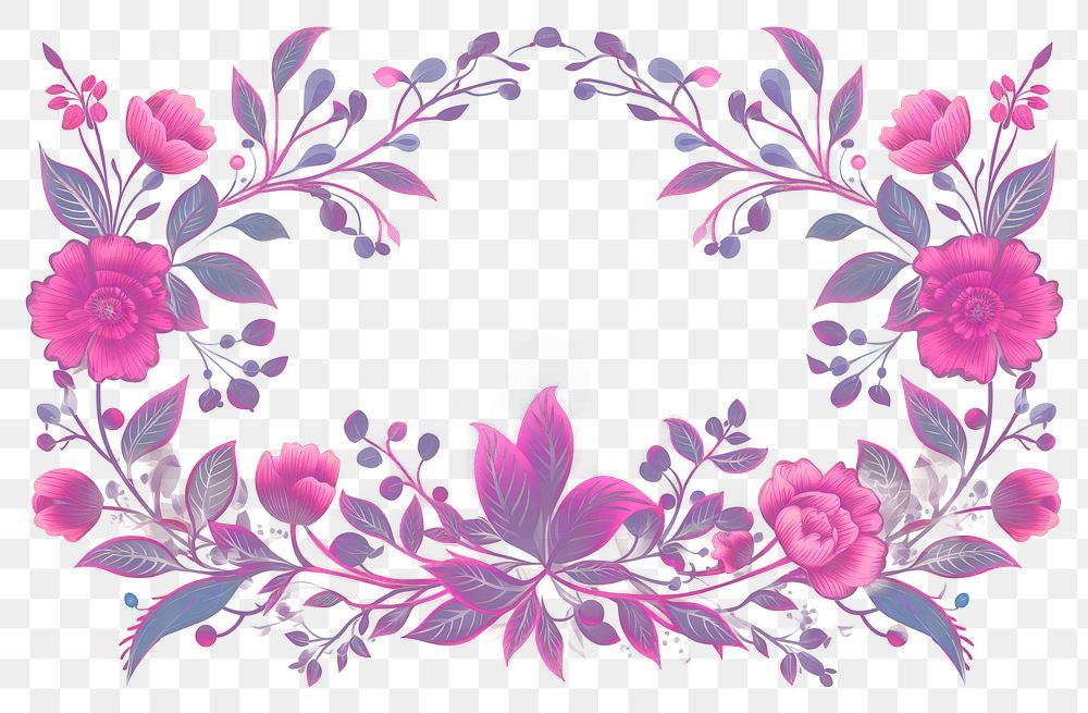 PNG Floral border pattern flower purple. AI generated Image by rawpixel.