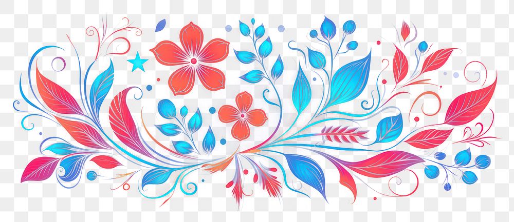 PNG Floral border pattern art illuminated. AI generated Image by rawpixel.