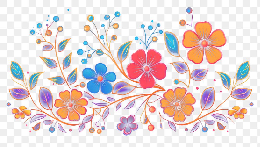 PNG Floral border pattern art accessories. AI generated Image by rawpixel.