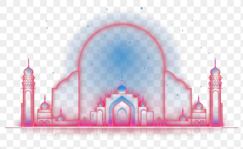 PNG  Ramadan border architecture building line. AI generated Image by rawpixel.