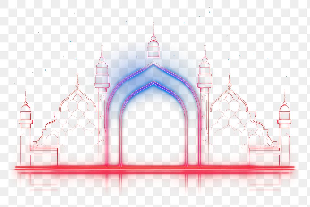 PNG Ramadan border architecture building light. AI generated Image by rawpixel.
