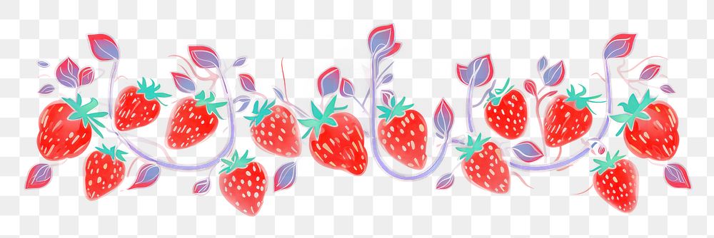 PNG Strawberries border strawberry fruit plant. AI generated Image by rawpixel.