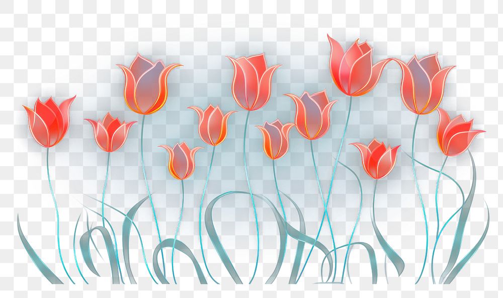 PNG Tulips border flower plant art. AI generated Image by rawpixel.