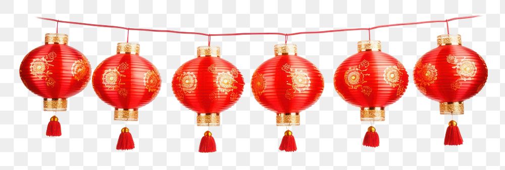 PNG  Chinese lanterns light decoration tradition red.