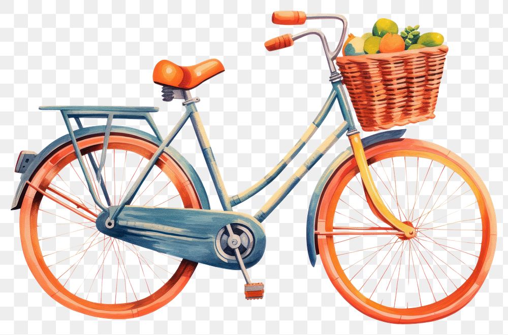 PNG Bicycle vehicle basket wheel.